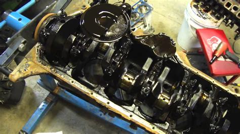jeep engine tear  crankshaft removal  inspection youtube