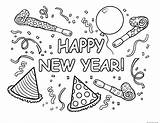 Year Happy Coloring Pages Printable Kids Print Colouring Colorin Hhappy Newyear First sketch template