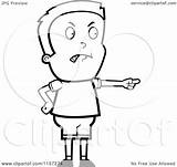 Boy Pointing Angry Finger Cartoon Clipart Coloring His Vector Cory Thoman Outlined Regarding Notes sketch template