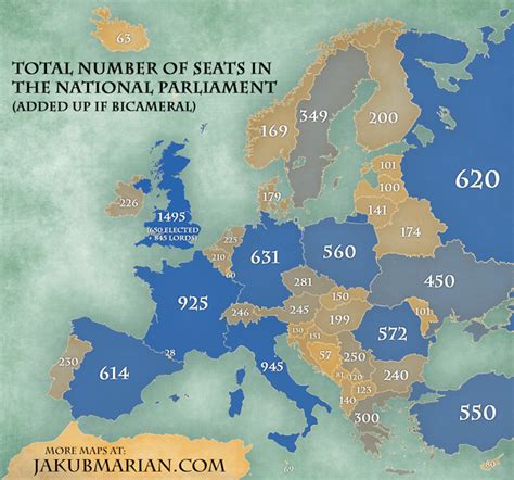 number  seats   national parliament  country  europe total  capita map