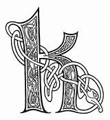 Letters Illuminated Letter Lettering Celtic Alphabet Coloring Pages Font Irish Numbers Calligraphy Designs Manuscript Book Opera Adult Patterns Writing Knots sketch template
