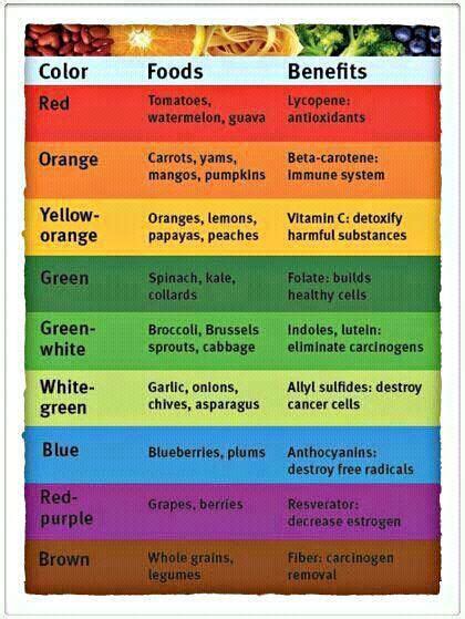 eat  rainbow print   chart  fridge teaching tool