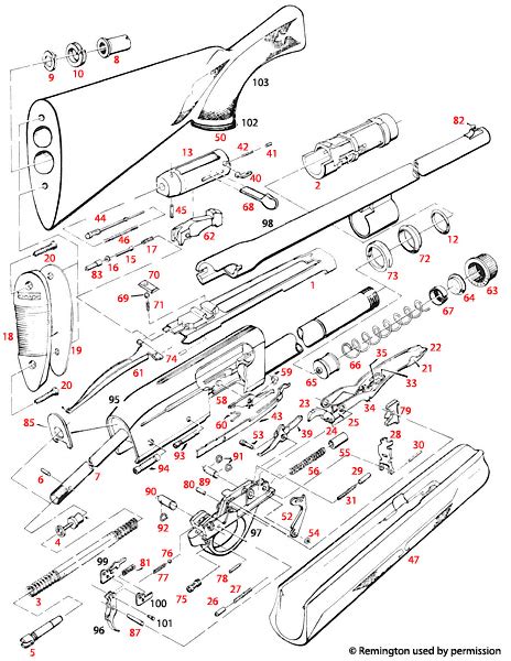 remington  small frame   schematic brownells uk