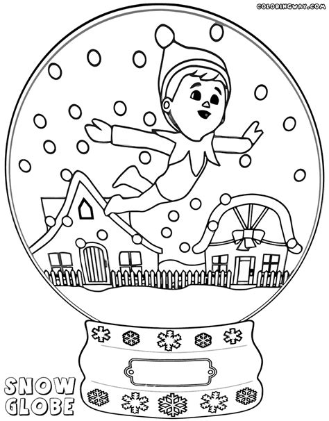 snow globe coloring pages coloring pages    print