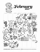 February Calendars Want sketch template