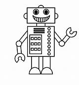 Coloring Pages Robots Little Print Robot Colouring Kids sketch template