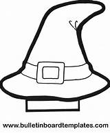 Hat Witch Coloring Halloween Template Witches Pages Printable Hats Wizard sketch template