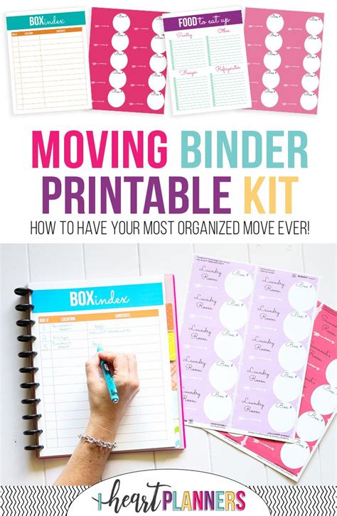 moving printable binder kit organizing   move moving planner