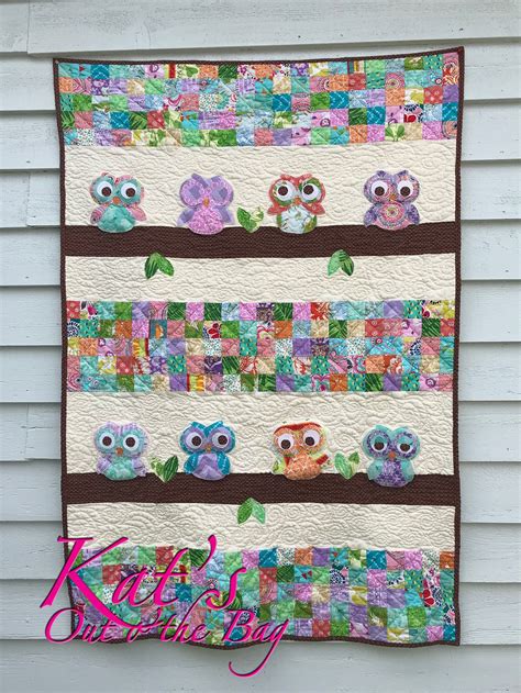 owl quilt  small patch work quilting owl baby blanket etsy owl