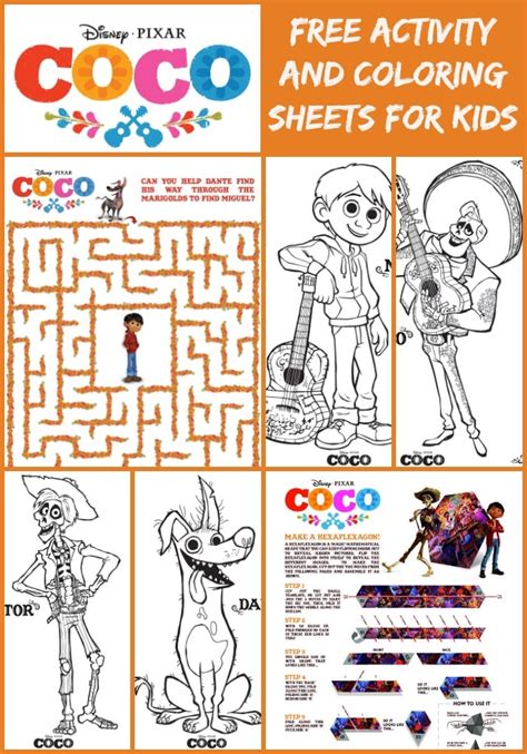 coco activity sheets   fun disney coloring pages  kids