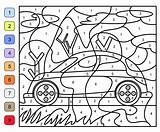 Color Number Cars Printable Car Printables Coloring Race Pages Printablee Via sketch template