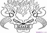 Skull Coloring Flaming Pages Getdrawings Getcolorings sketch template