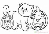 Halloweenowy Kot Kolorowanki Dzieci sketch template