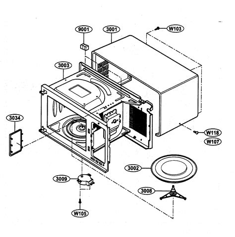 oven cavity parts diagram parts list  model  kenmore parts microwave parts