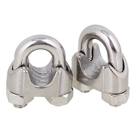 pieces  ss cable wire rope clamp clip fit  mm thickness steel