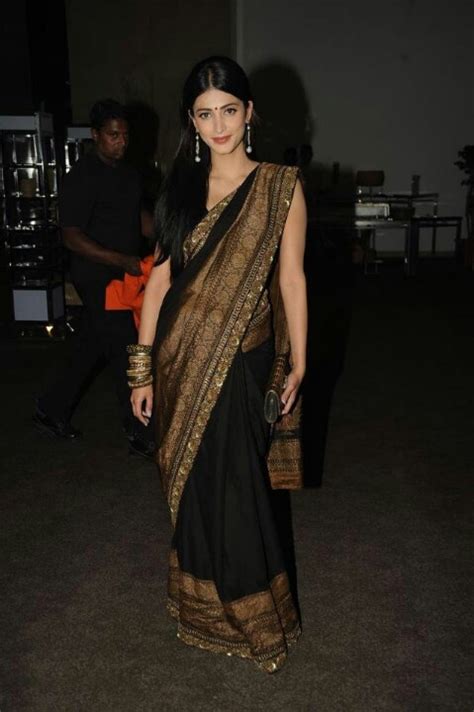 Shruti Hassan Bollywood Black Saree Saree Indian Dresses