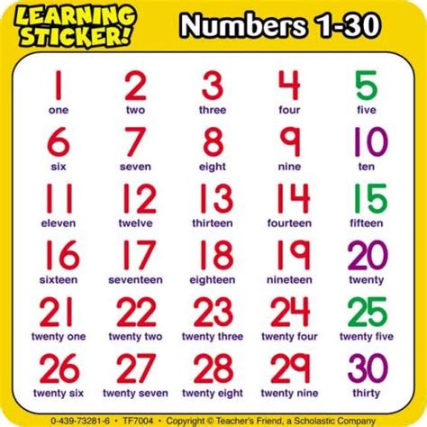 numbers   learning stickers scholastic   books