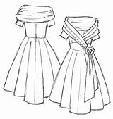 Dress Dresses Drawing Prom Simple Wedding Mother 1950s Size Groom Style Pleated Sketch Drawings Evening Sketching Cowl Getdrawings Flared Off sketch template