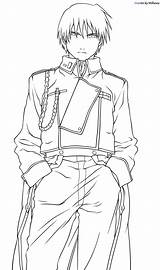 Mustang Alchemist Fullmetal Colorir Desenhos Lineart Edward Colorironline Brotherhood sketch template