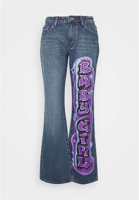jaded london  rise baby girl graffiti jeans bootcut multimehrfarbig zalandoat