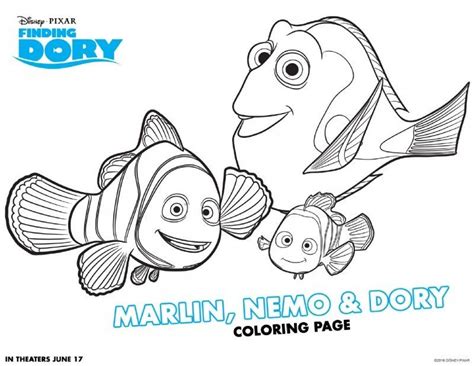 finding dory coloring pages printables