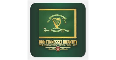 tennessee infantry square sticker zazzle