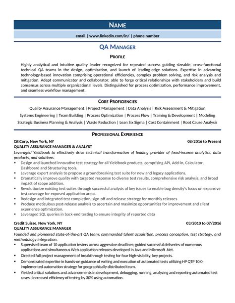 qa manager resume samples template guide manager resume resume