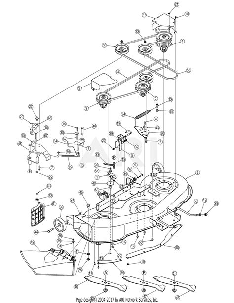 mtd axh  parts diagram  deck assembly