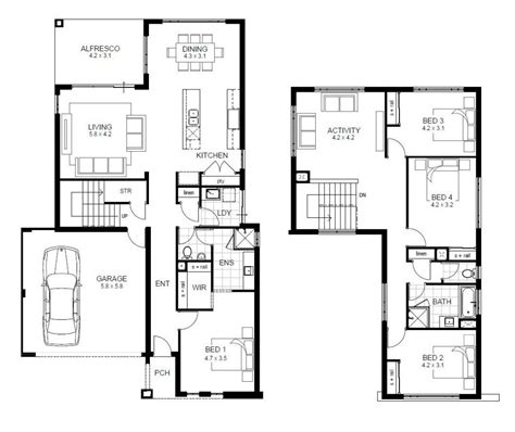 lovely  story  bedroom house floor plans  home plans design