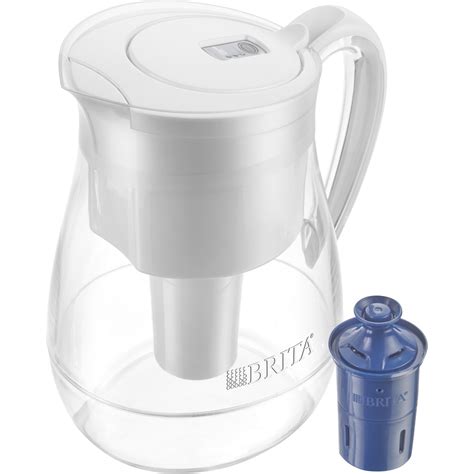 brita monterey longlast filter water filter pitcher  cup white
