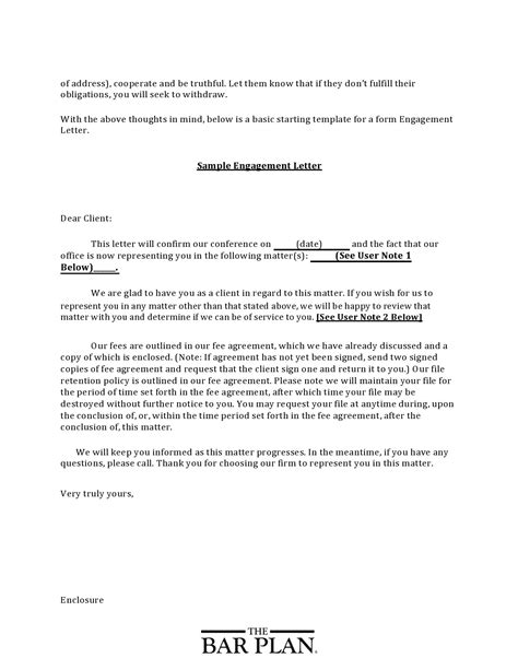 law firm engagement letter