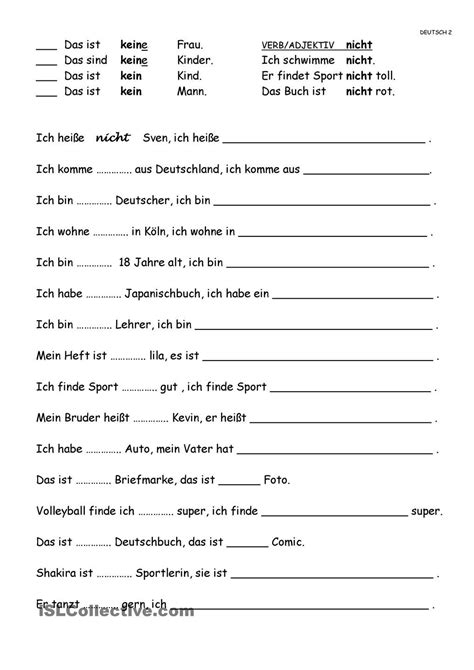 nicht keine deutsch lernen deutsch und lernen