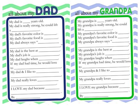 fathers day questionnaire  printable printable word searches