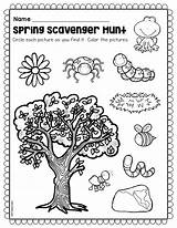 Hunt Scavenger Education Activity Printable Hunting Choose Board Spring Early Activities sketch template