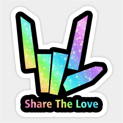share  love share  love logo sticker teepublic