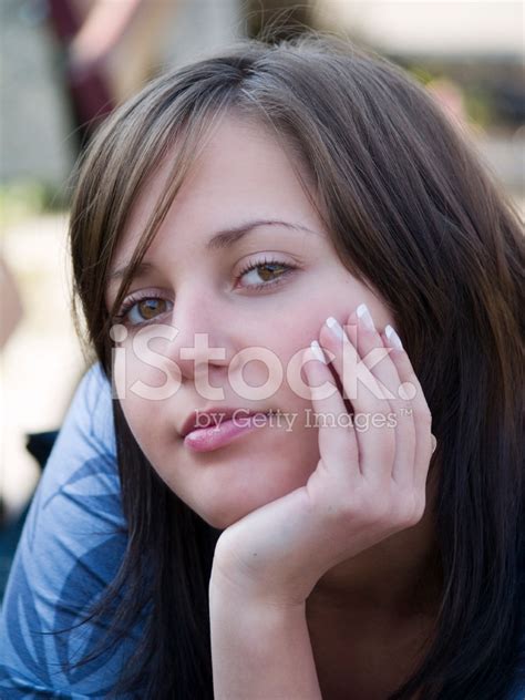 young girl thinking stock photo royalty  freeimages