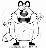Fox Idea Cartoon Chubby Clipart Cory Thoman Outlined Coloring Vector Waving sketch template