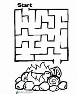 Pages Coloring Mazes Getcolorings Campfire Maze sketch template