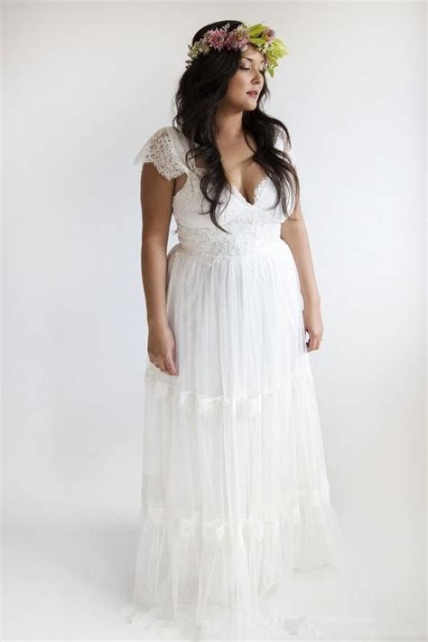 Bohemian Wedding Dresses Plus Size A Line Bridal Gowns