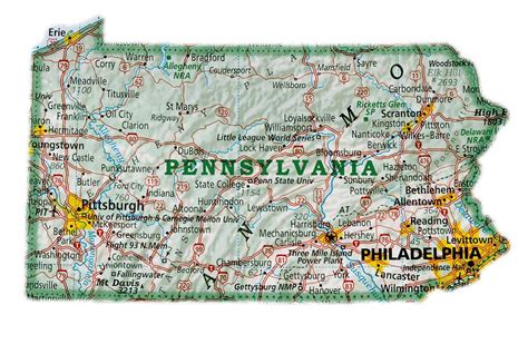 Pennsylvania City Pennsylvania Map