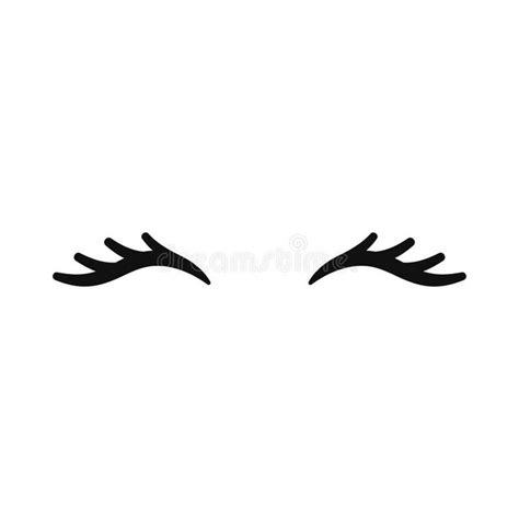 vector unicorn eyelashes closed eyes vector icon stock illustration