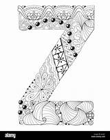 Buchstabe Ausmalen Zentangle Letter Stockfotos Dragonball Dekorative sketch template