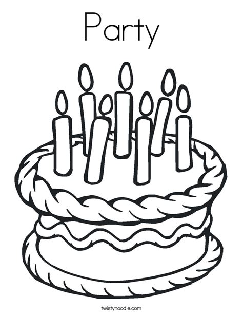 party coloring page twisty noodle
