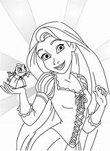 Coloring Pages Rapunzel Tangled Pascal Princess Flynn Rider Printcolorcraft sketch template