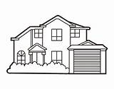 House Detached Coloring Houses Coloringcrew sketch template