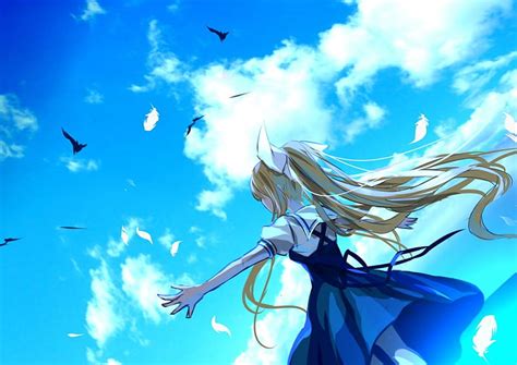 ~i ll take to the sky~ misuzu kamio uniform anime blonde clouds