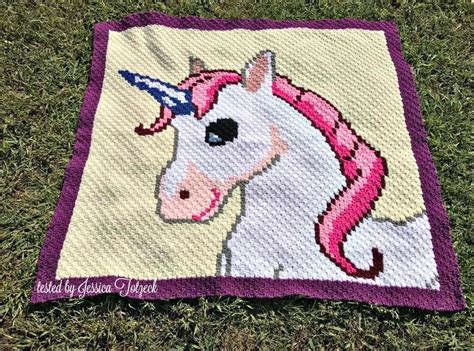 unicorn blanket cc crochet pattern written row counts cc graphs
