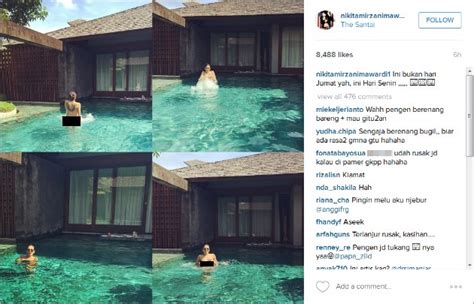 Makin Hot Nikita Mirzani Posting Foto Berenang Setengah Telanjang