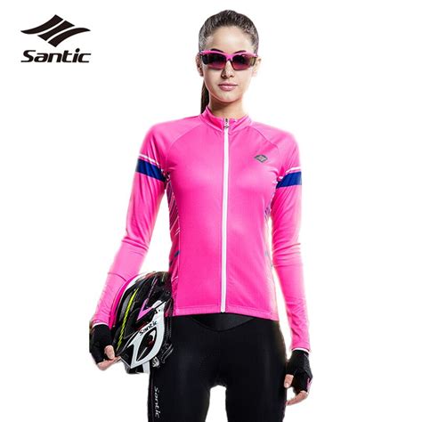 santic  summer cycling jersey women spring long sleeve breathable road mountain bike jersey