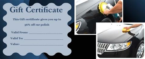 personalized auto detailing gift certificate templates demplates